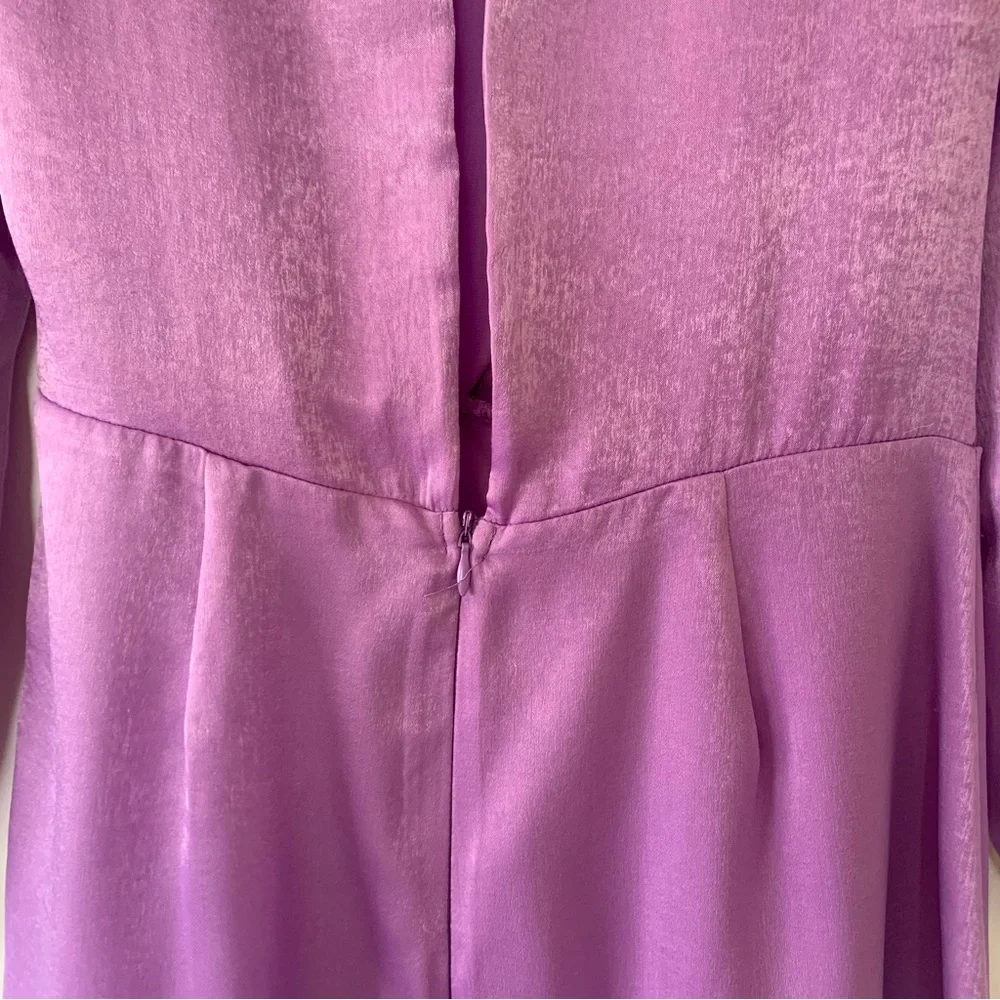 Zara Light Lilac Draped Satin Effect Dress - Picture 14 of 16